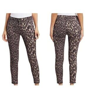L'Agence REVOLVE Margot High Rise Ankle Leopard‎ Print Skinny Jeans 25 NEW